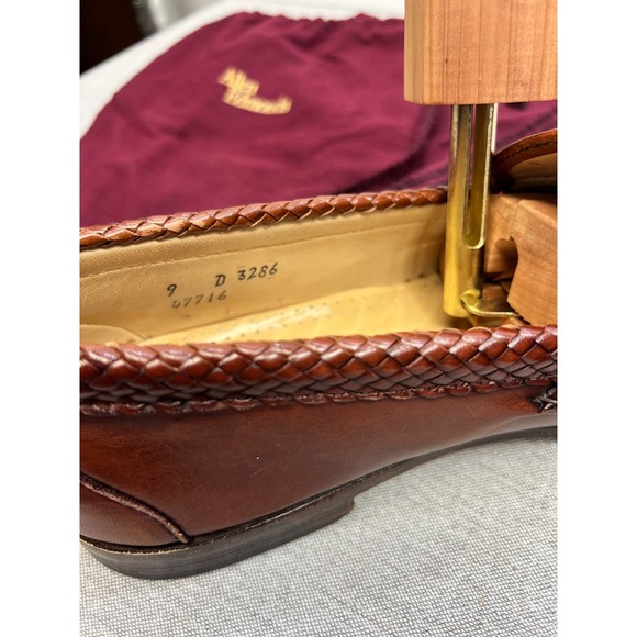 Allen Edmonds Tassel Chili Brown Maxfield Mens Size 9 D Braided Trim Loafer USA main image 5
